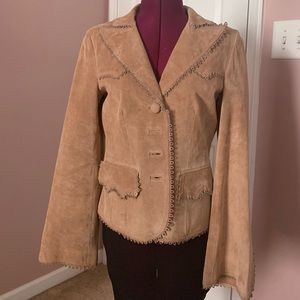 Boston proper. size 4.  suede jacket in camel color.